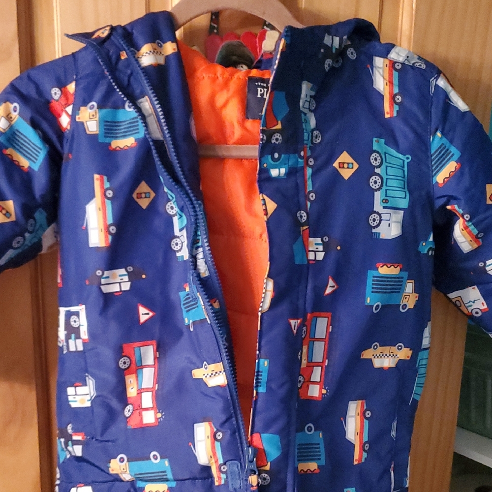 Colorful Kids' Jacket SET with Vehicle Print